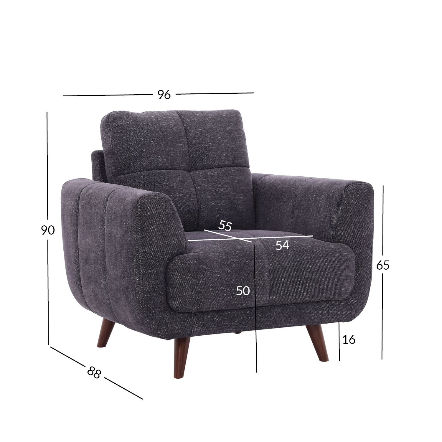 Tugitool STEVE 96x88xH90cm, tumehall