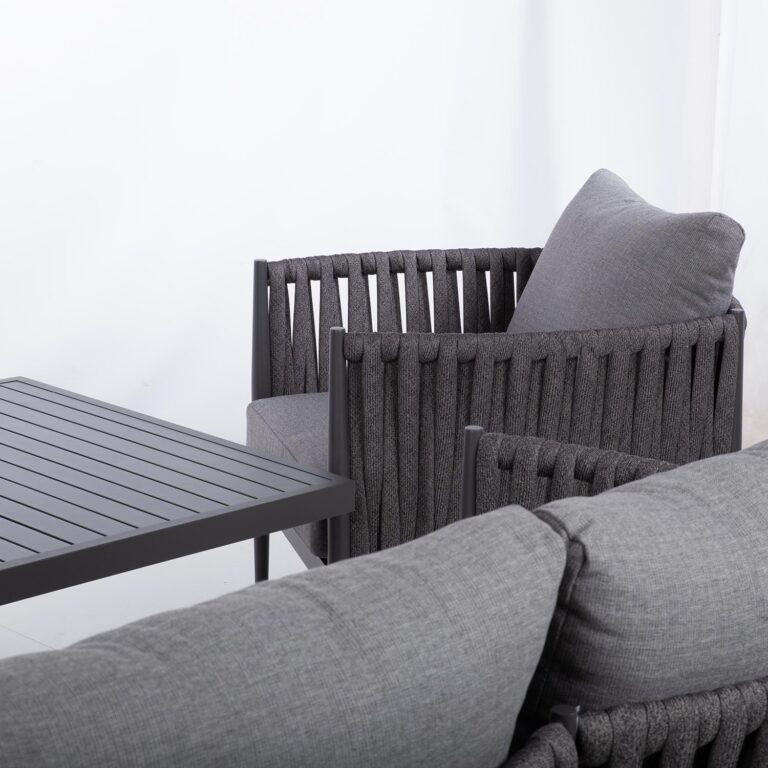 Aiamööblikomplekt BRISTOL laud, diivan ja 2 tooli, hall - Image 7