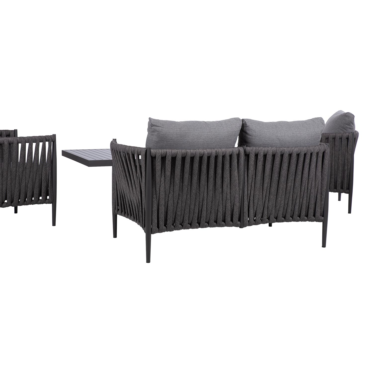 Aiamööblikomplekt BRISTOL laud, diivan ja 2 tooli, hall