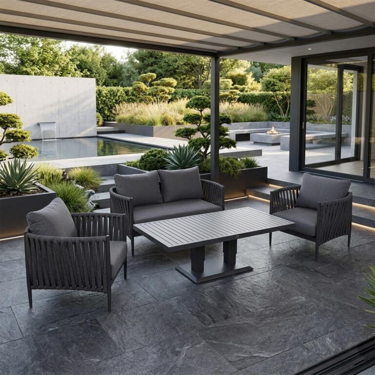 Aiamööblikomplekt BRISTOL laud, diivan ja 2 tooli, hall - Image 12