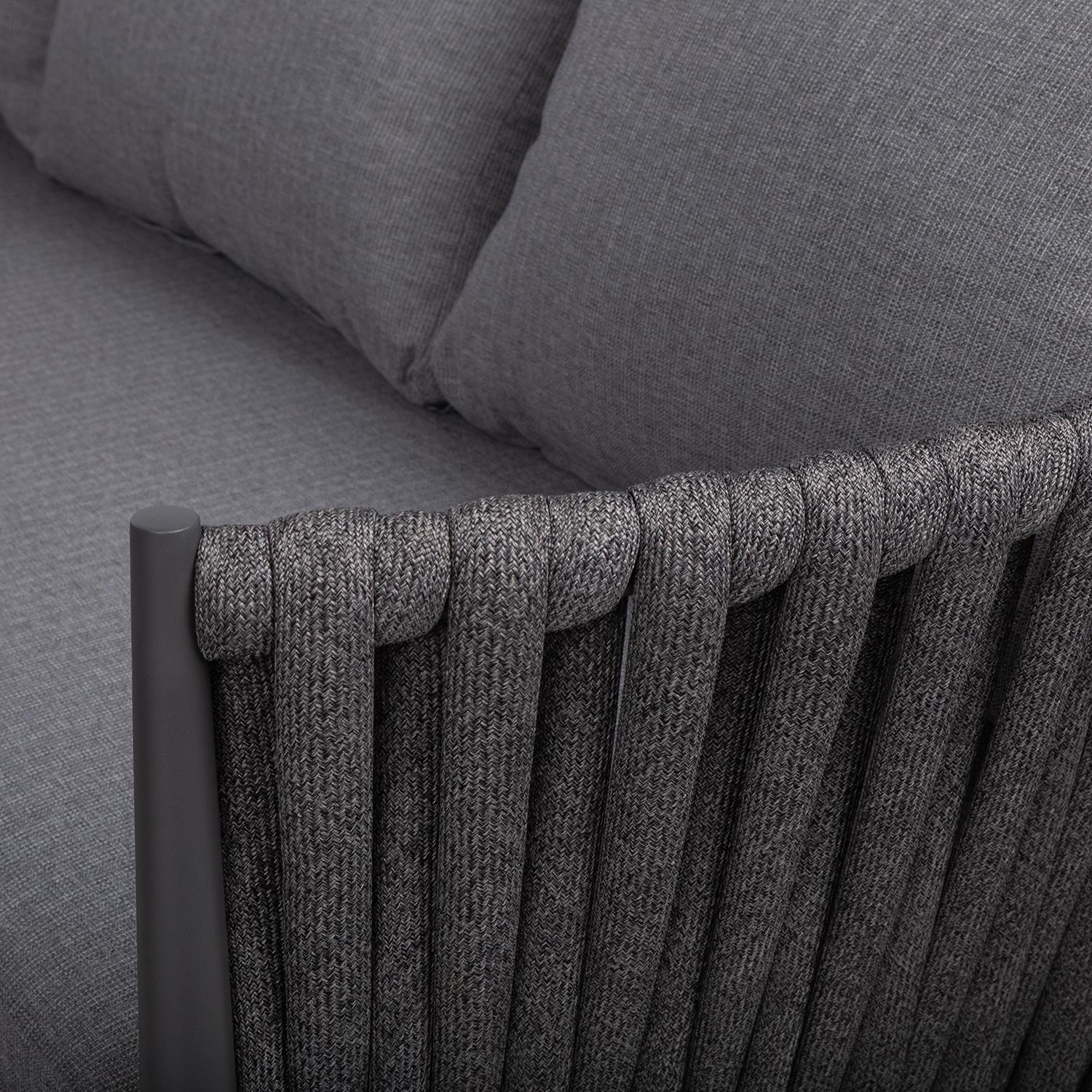 Aiamööblikomplekt BRISTOL nurgadiivan ja laud, hall