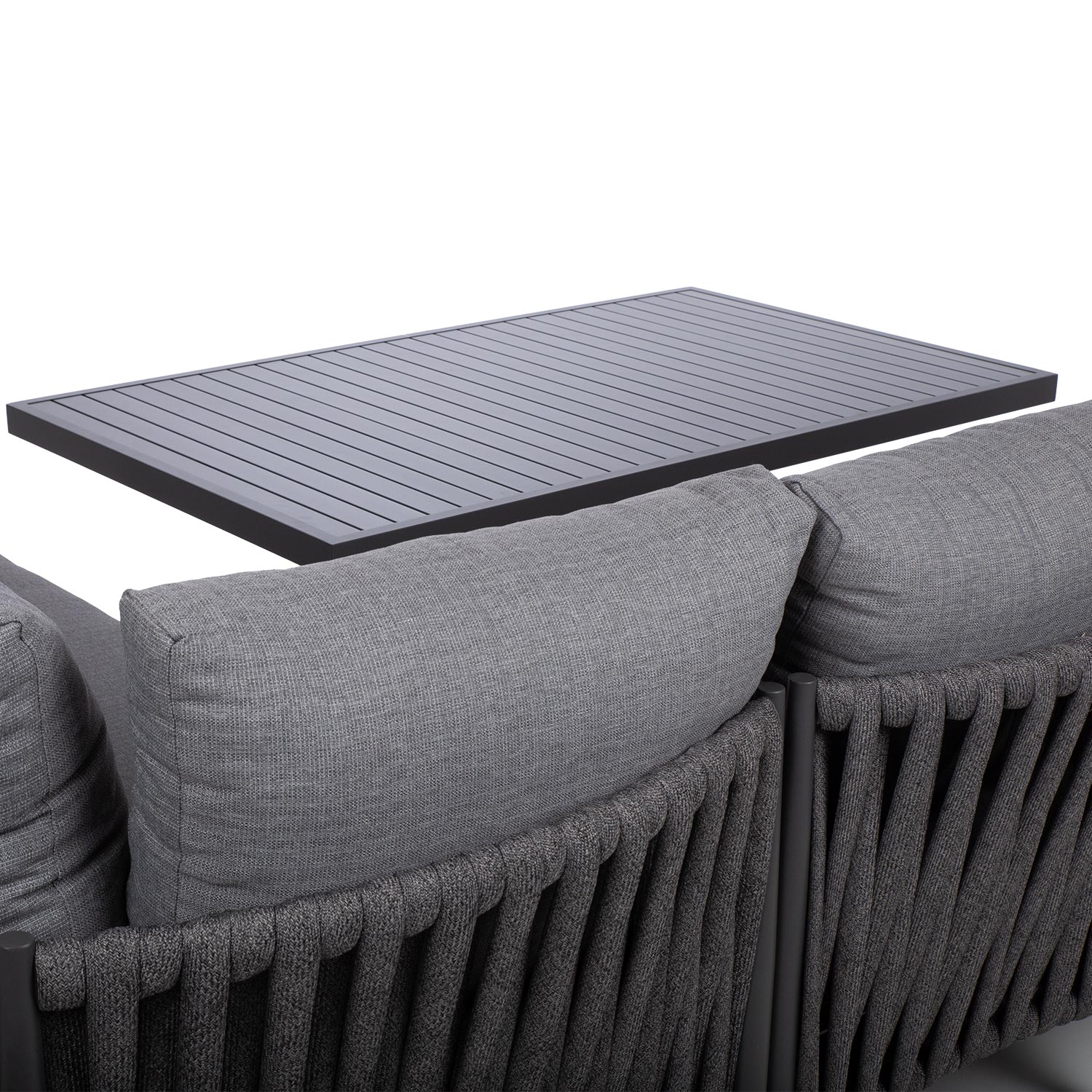 Aiamööblikomplekt BRISTOL nurgadiivan ja laud, hall