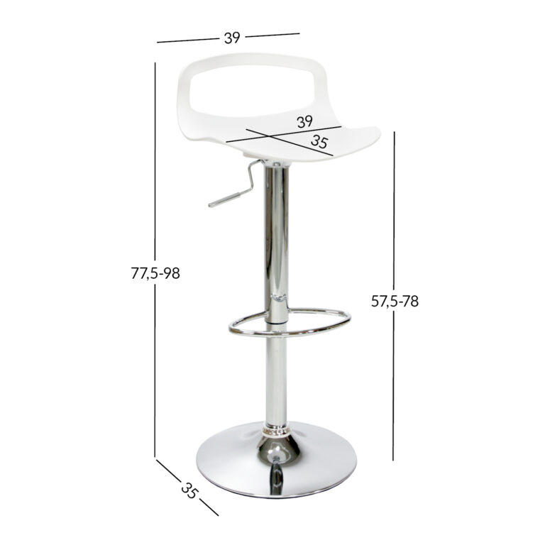 Baaripukk ANDY 39x35xH77,5-98cm, valge