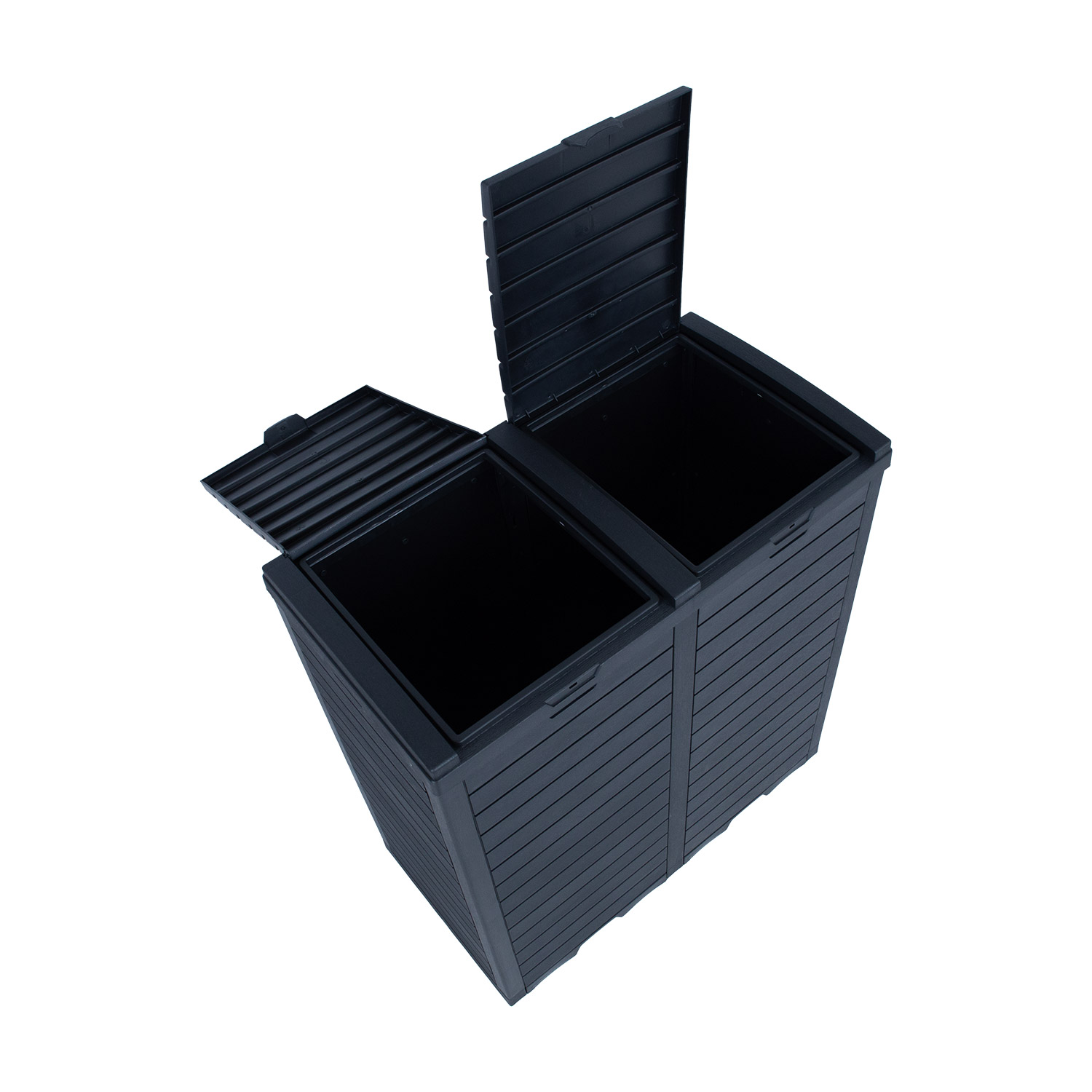 Prügikast GALA 78x41xH86cm/230L, must plastik