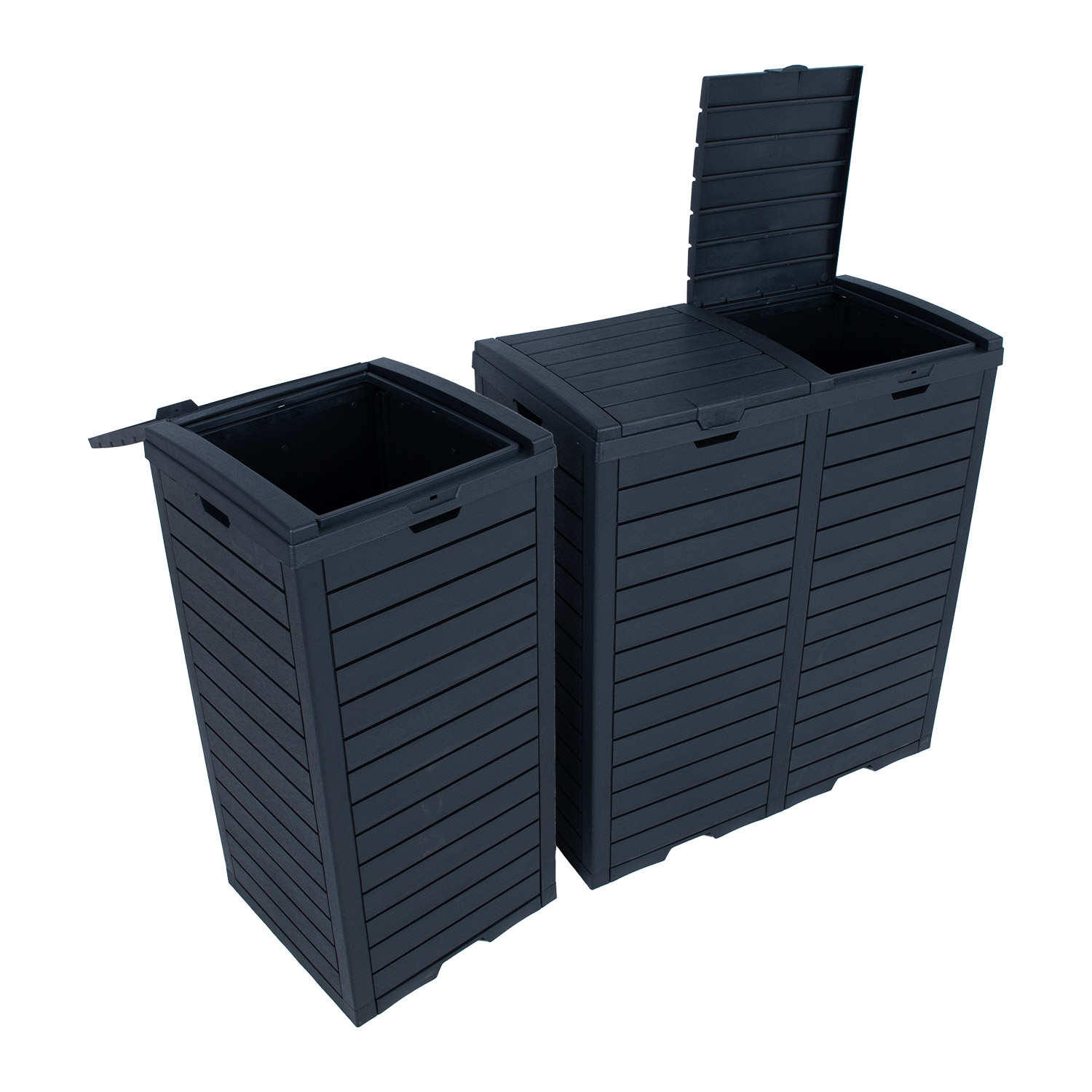 Prügikast GALA 78x41xH86cm/230L, must plastik