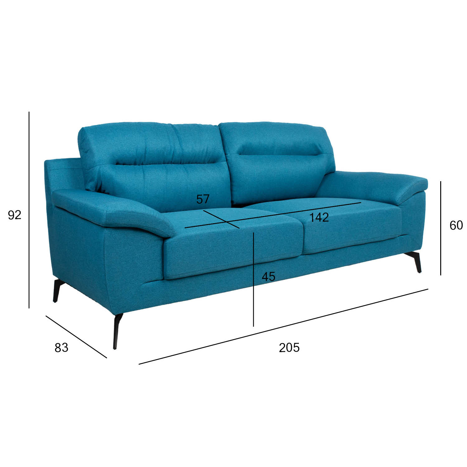 Diivan ENZO 3-kohaline 205x83xH92cm, meresinine
