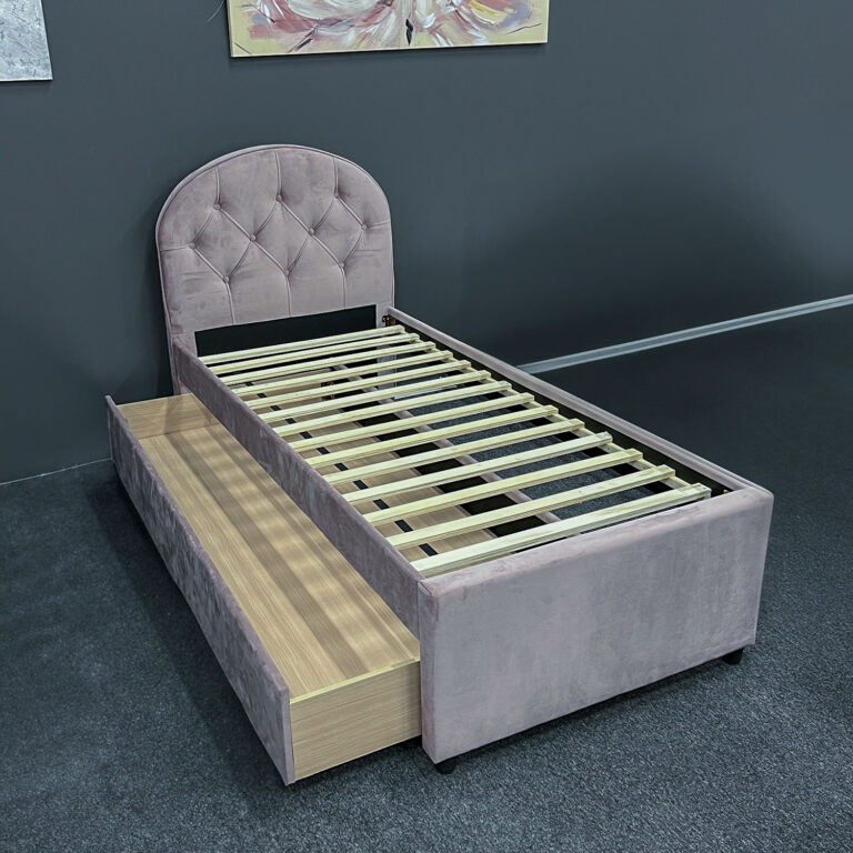 Voodi LARA 90x205cm, ilma madratsita, lillakasroosa - Image 5