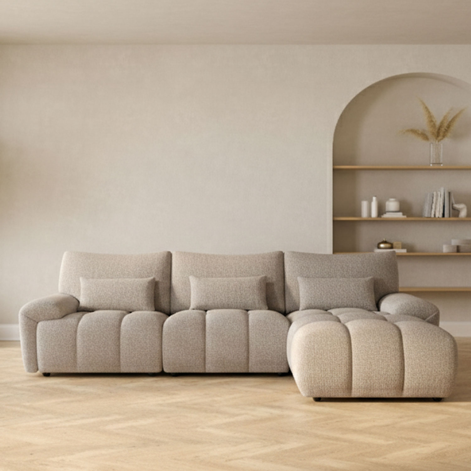 Nurgadiivan BARBARA PN 300x100/163xH89cm, helepruun