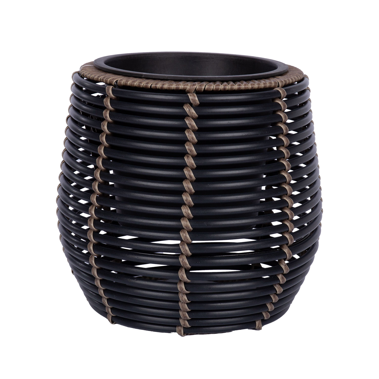 Lillepott WICKER D28xH26cm, must/pruun