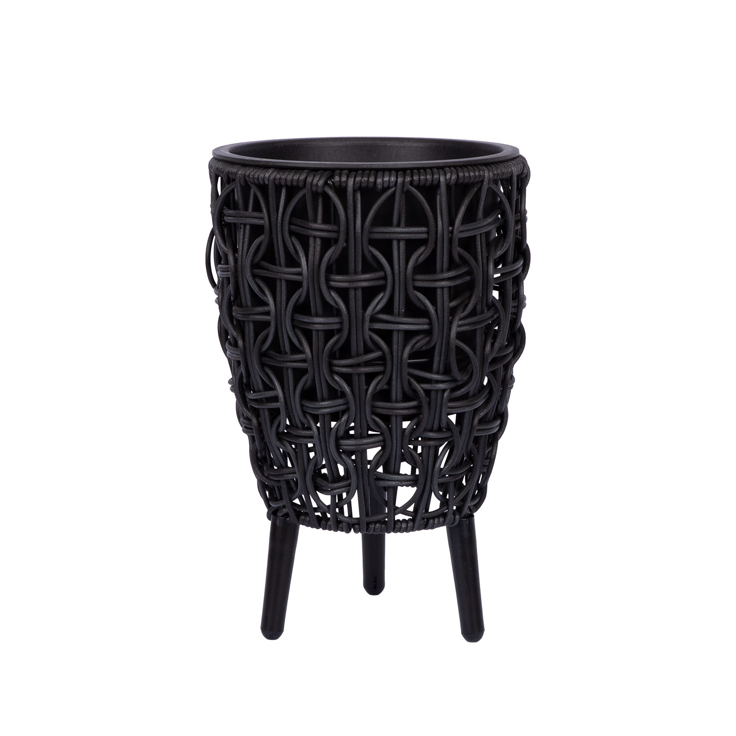 Lillepott WICKER 21x21xH32cm, must