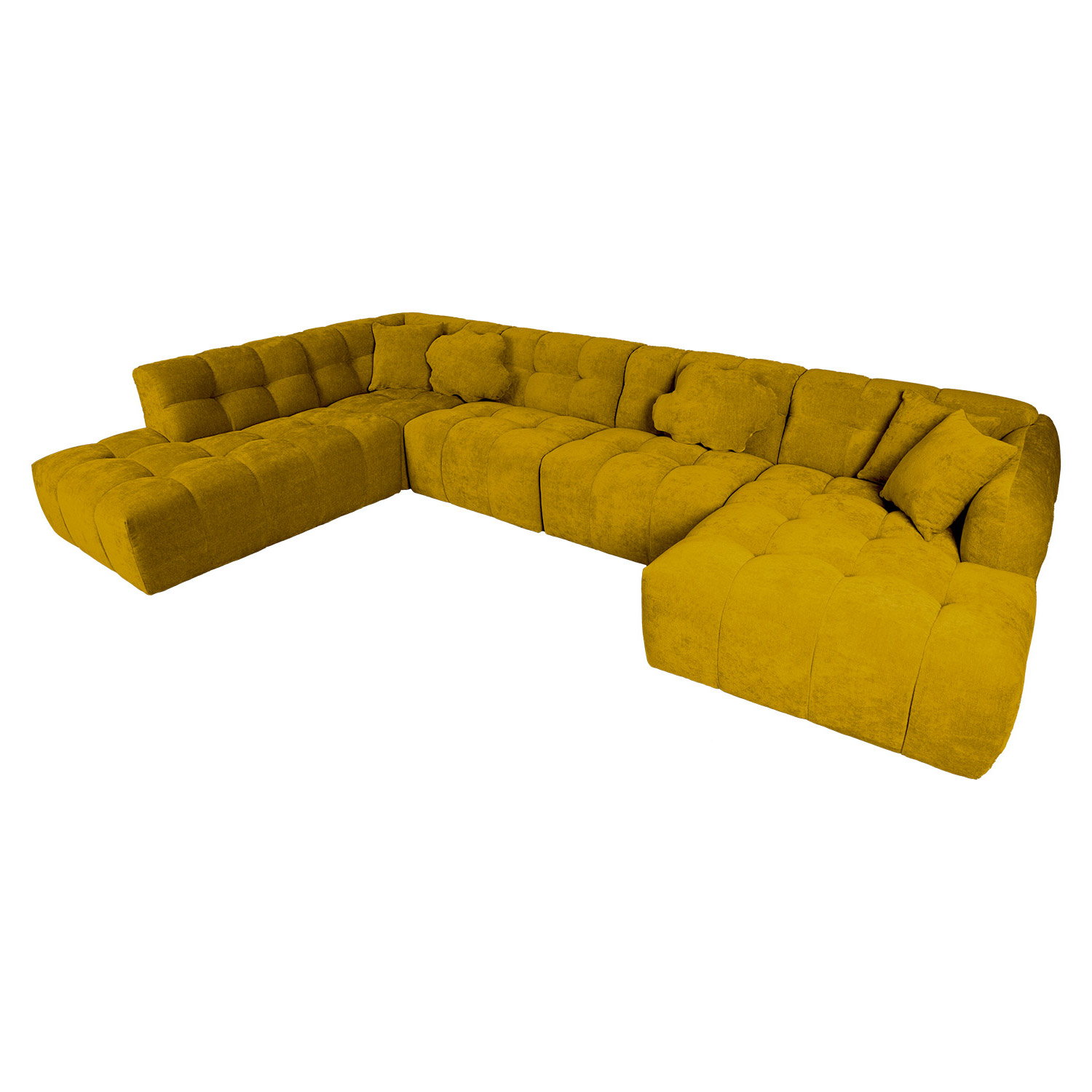 Nurgadiivan FORTE U-kujuline VN 374x242/162xH76cm, pruunikaskollane