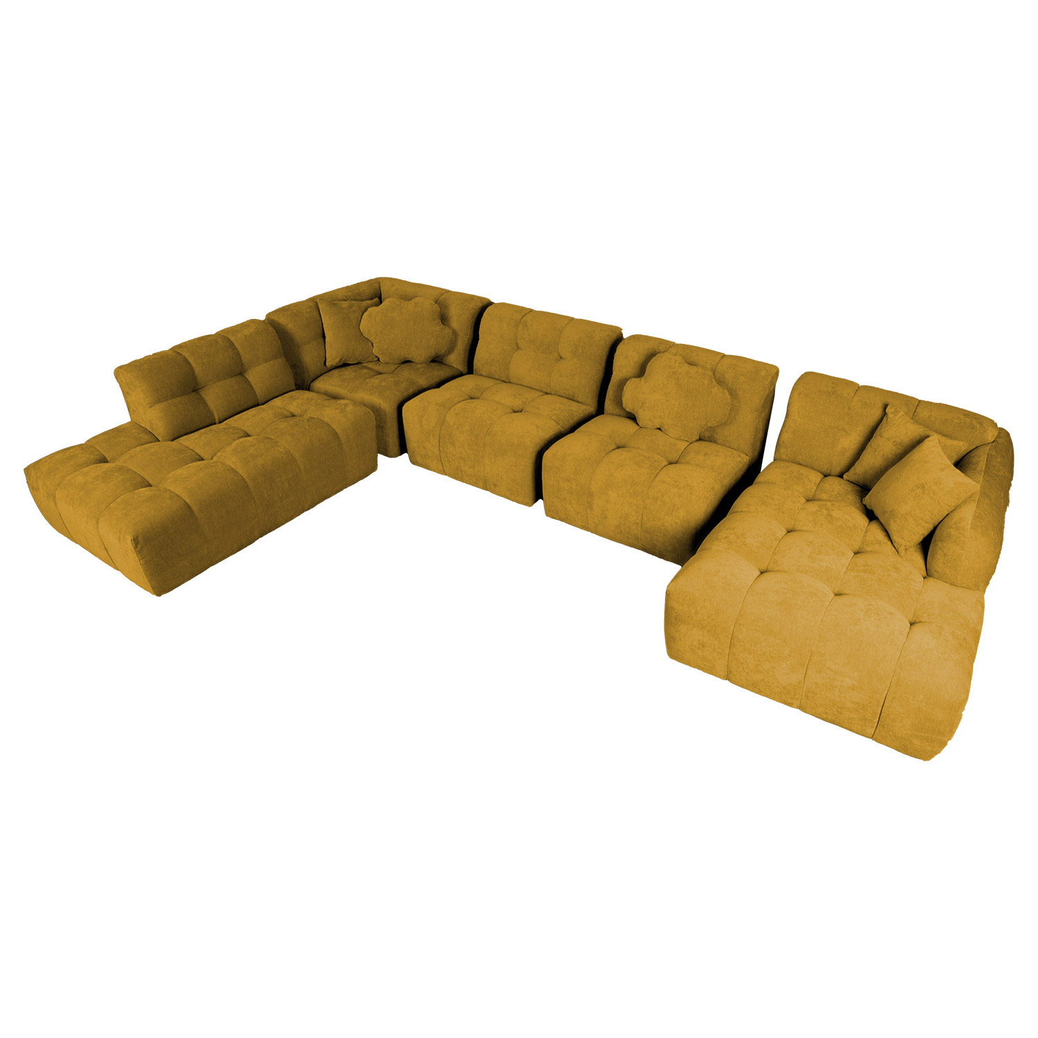 Nurgadiivan FORTE U-kujuline VN 374x242/162xH76cm, pruunikaskollane