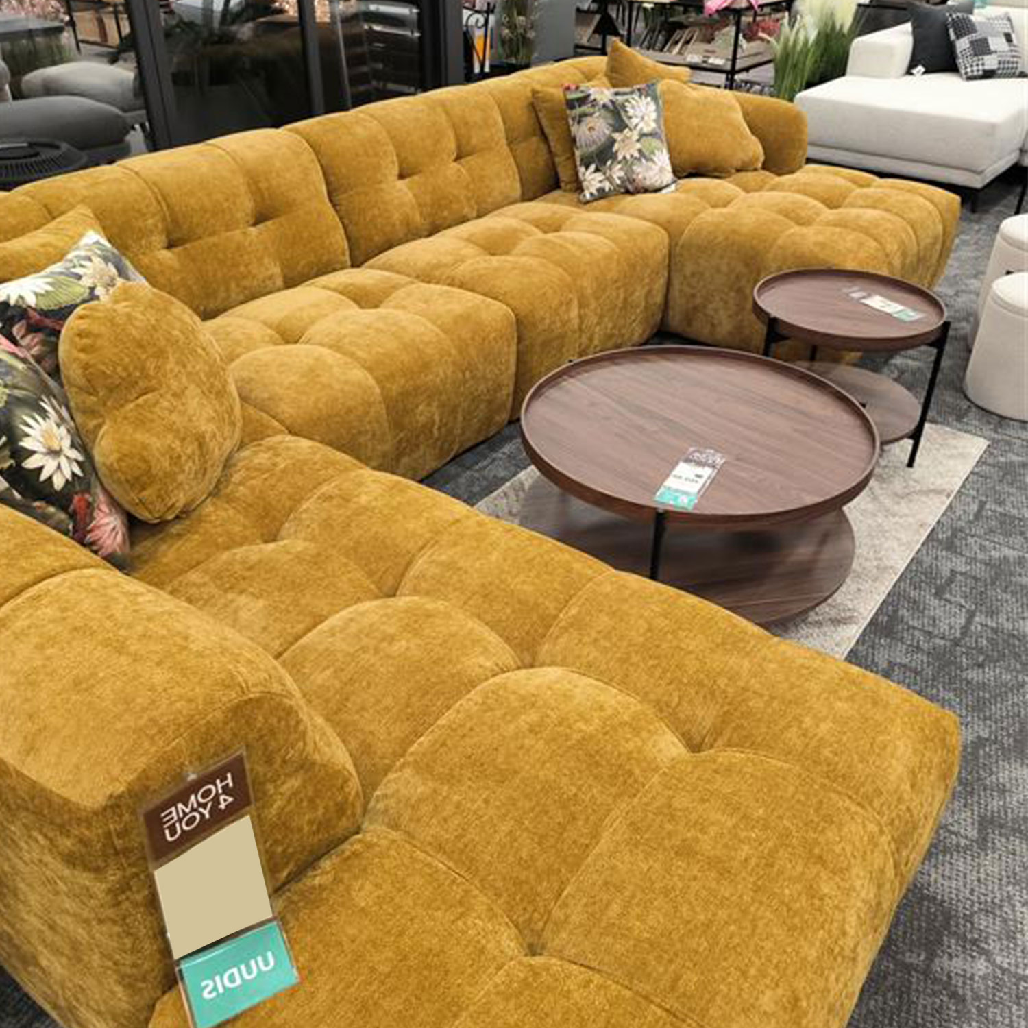 Nurgadiivan FORTE U-kujuline VN 374x242/162xH76cm, pruunikaskollane