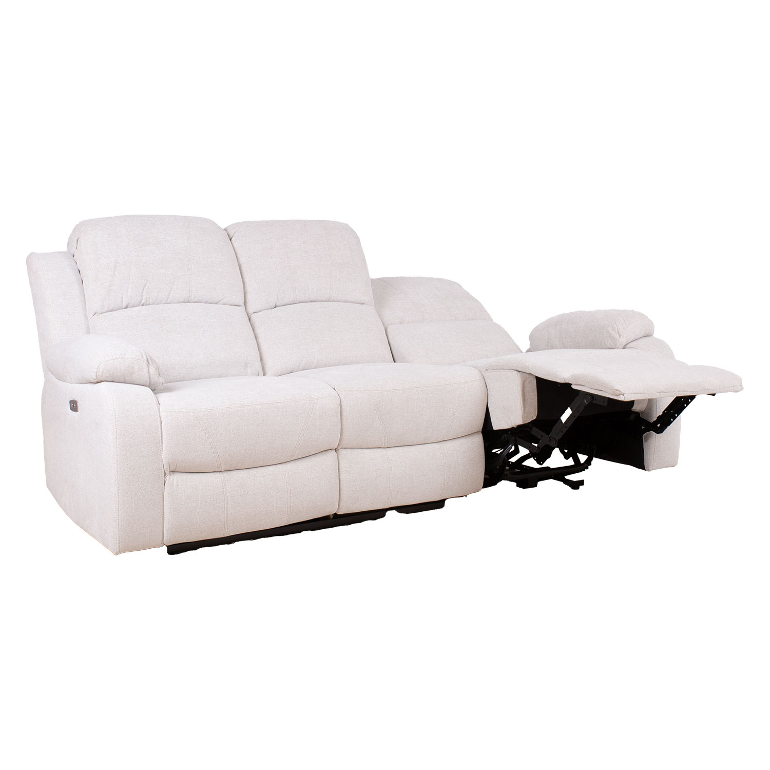 Diivan FELICIA 3-kohaline elektriline recliner 208x96xH100cm, loodusvalge
