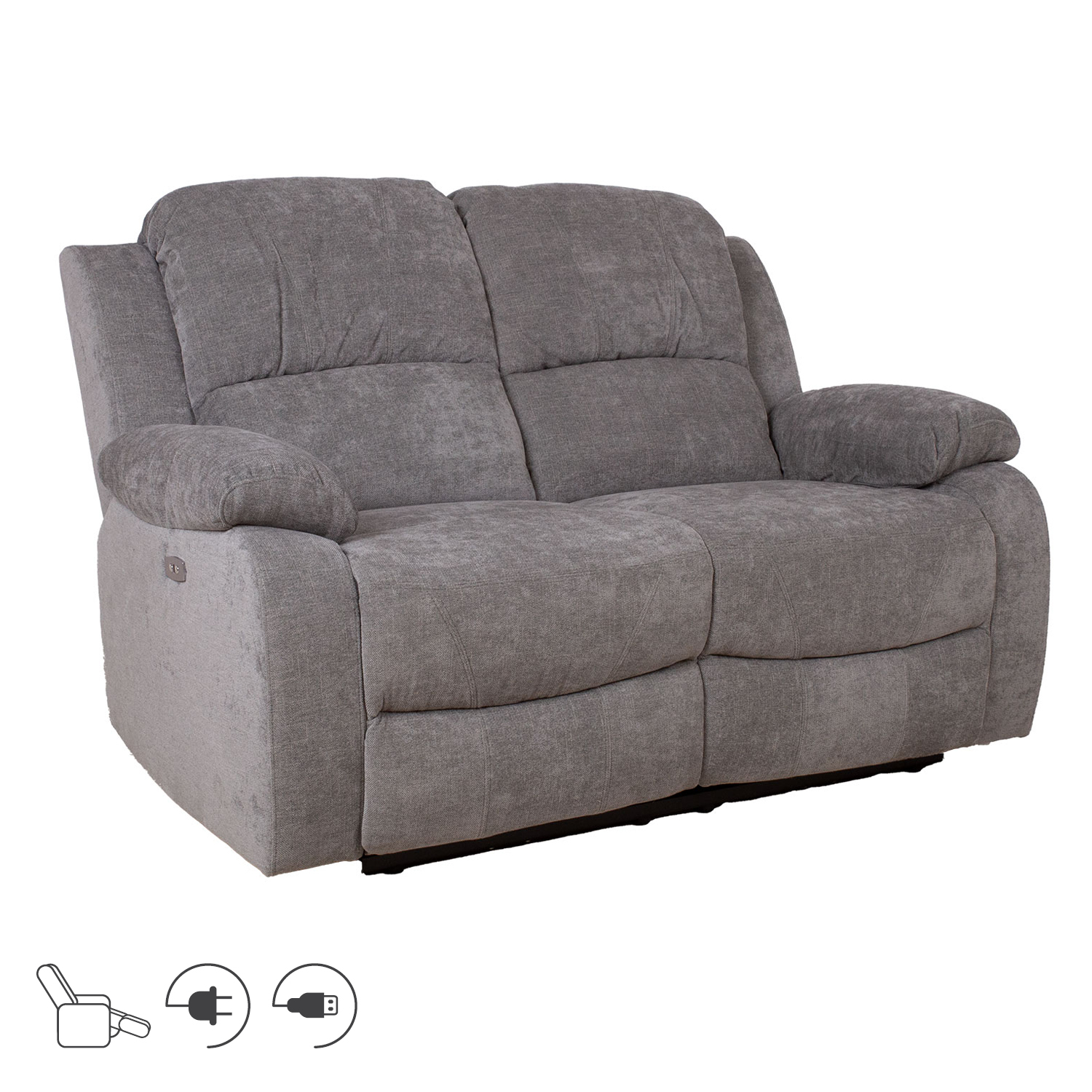 Diivan FELICIA 2-kohaline elektriline recliner 150x96xH100cm, hall