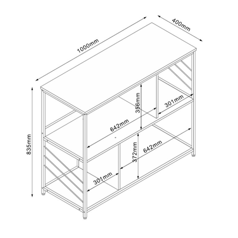 Riiul DIMITRA 100x40xH83,5cm, rustik/must - Image 5