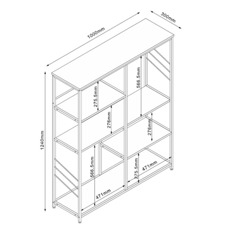 Riiul DIMITRA 100x30xH124cm, rustik/must - Image 5