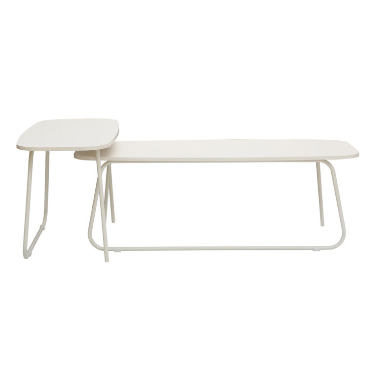 Diivanilaud DUO 2tk 120x48xH40cm, 75x40xH48cm, hele puit/beež - Image 3