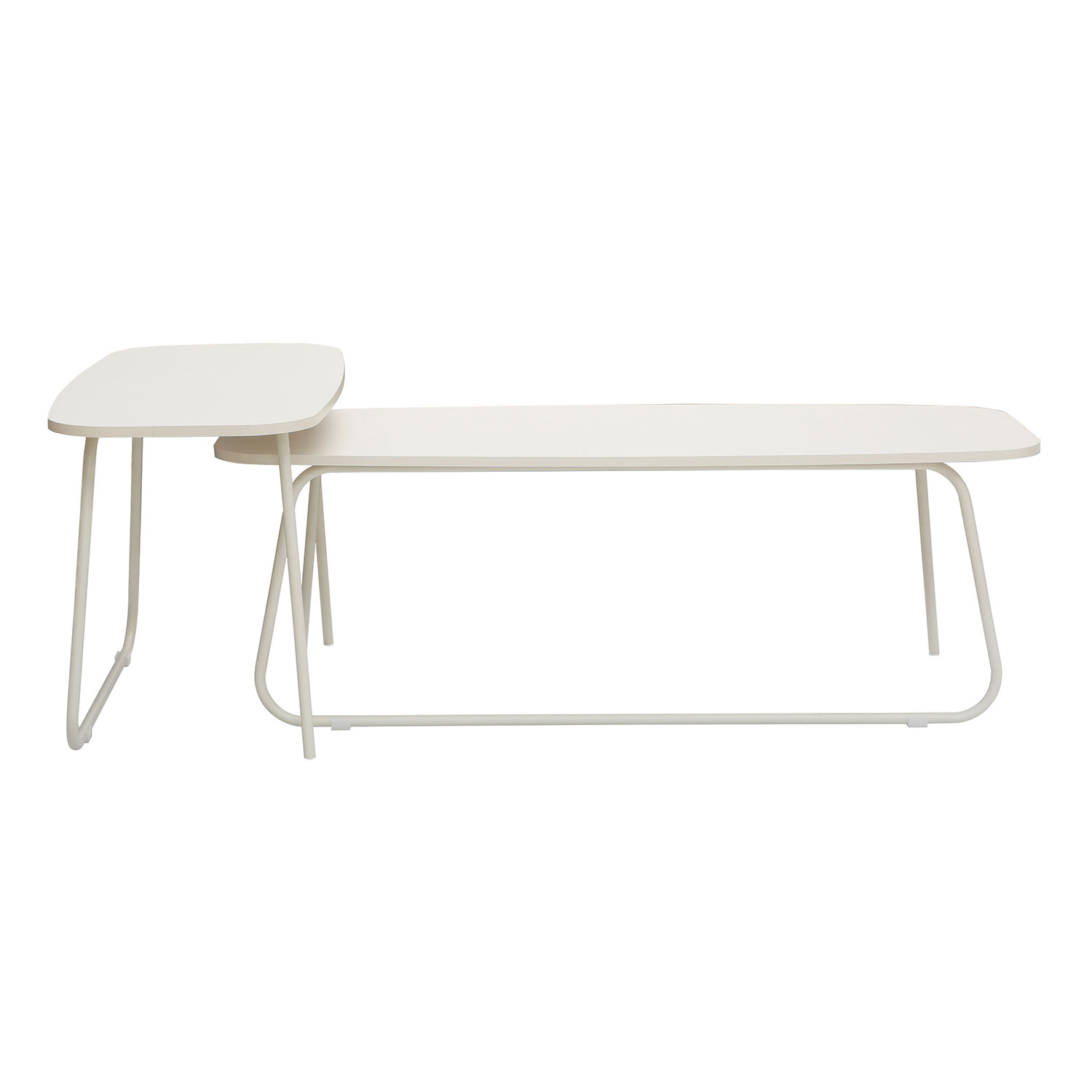 Diivanilaud DUO 2tk 120x48xH40cm, 75x40xH48cm, hele puit/beež