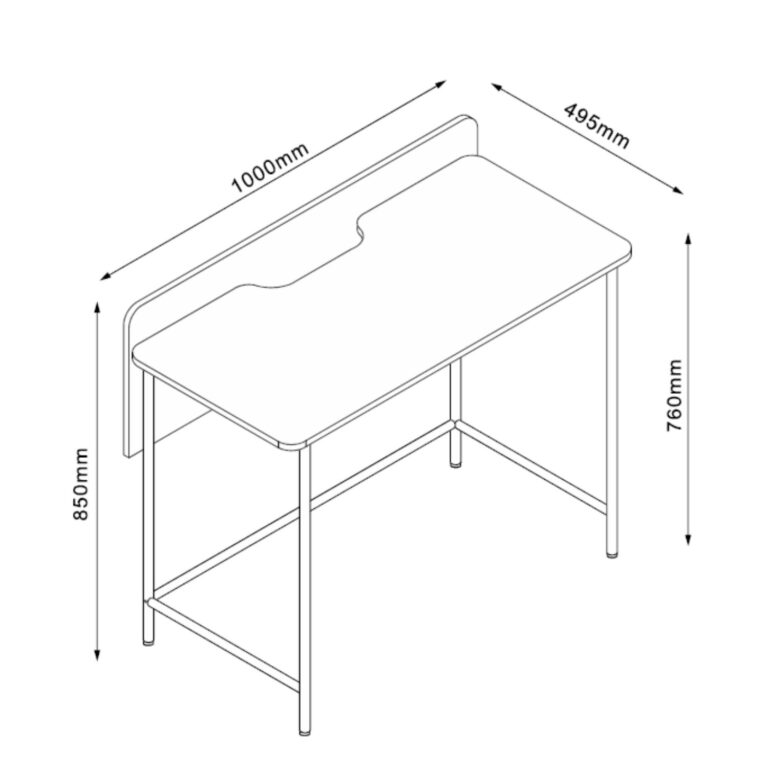 Kirjutuslaud HARPER 100x49,5xH85cm, saar/must - Image 5