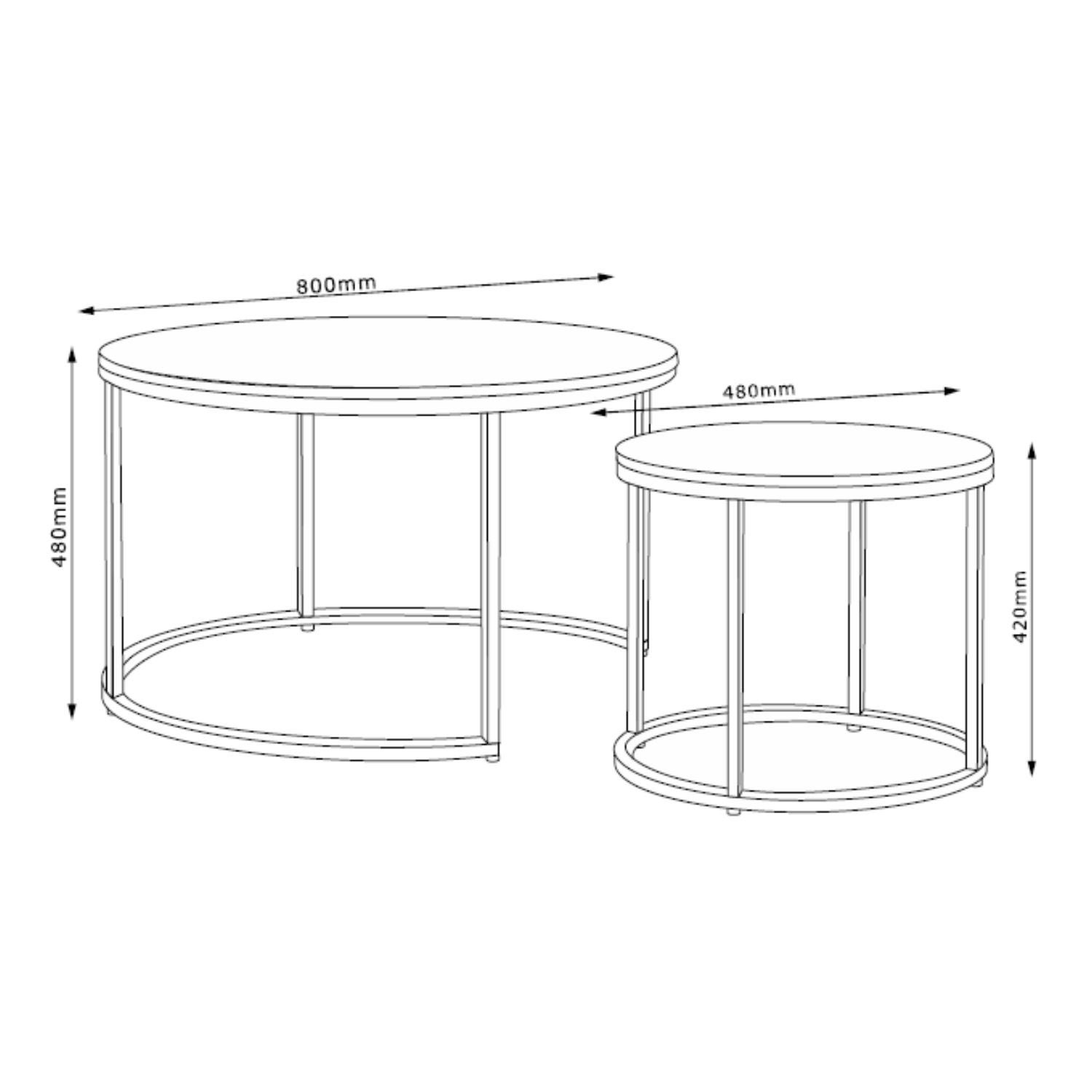 Diivanilaud HEDVIG 2tk komplektis, beež