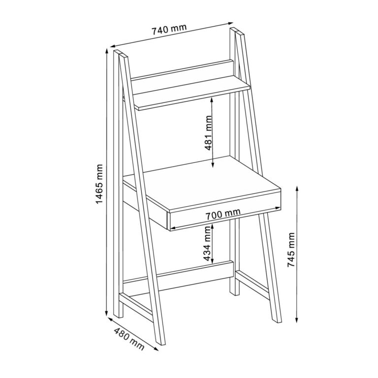 Kirjutuslaud STEP 74x48xH146,5cm, tamm - Image 2