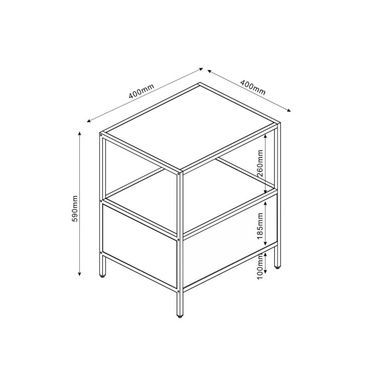 Abilaud/öökapp HEDVIG 40x40xH59cm, saar/must - Image 3