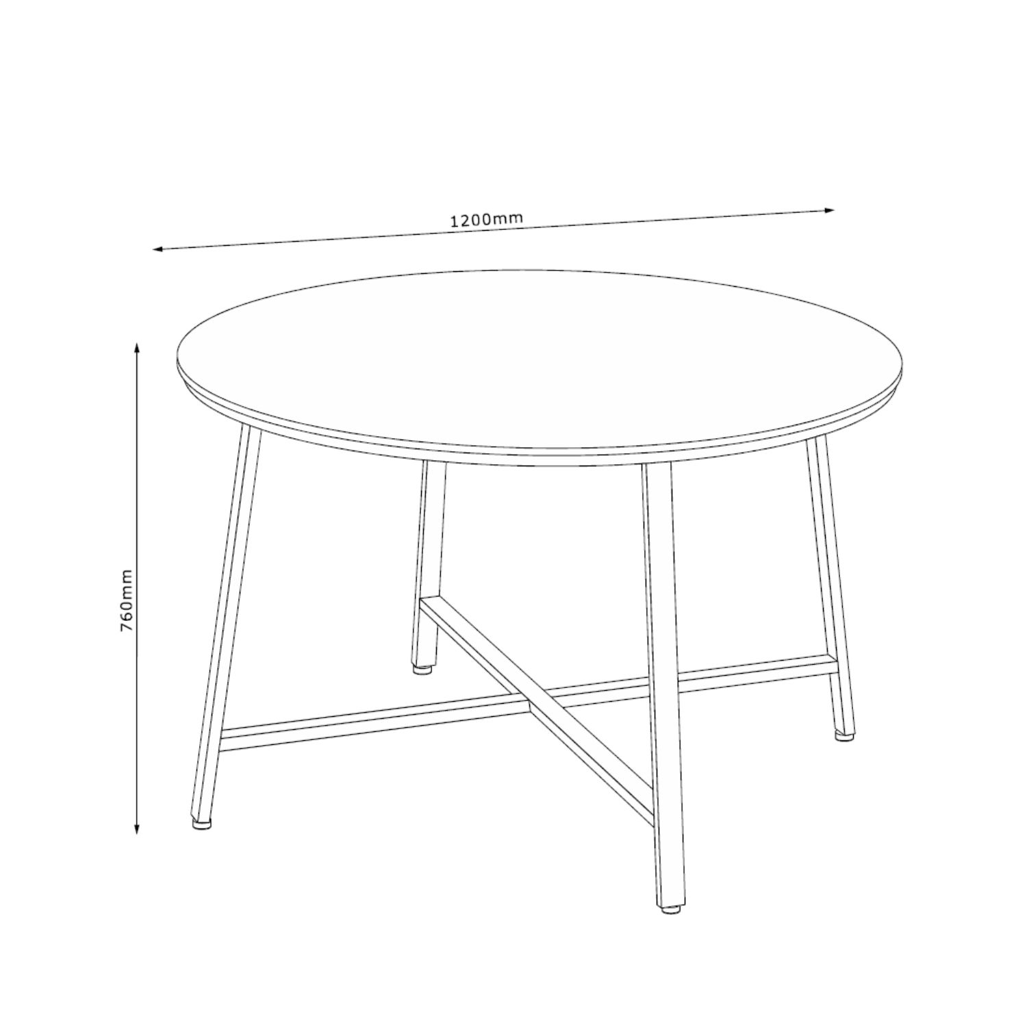 Söögilaud SANCIA D120xH76cm, tamm