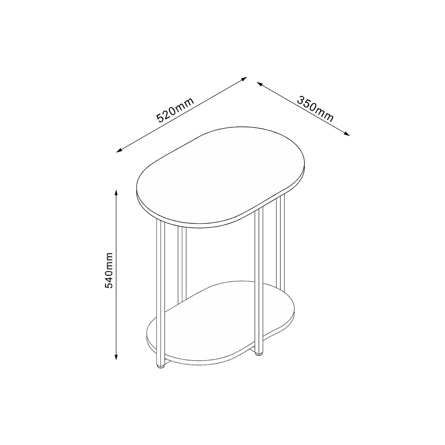 Abilaud HANNES 52x35xH54cm, rustik melamiin