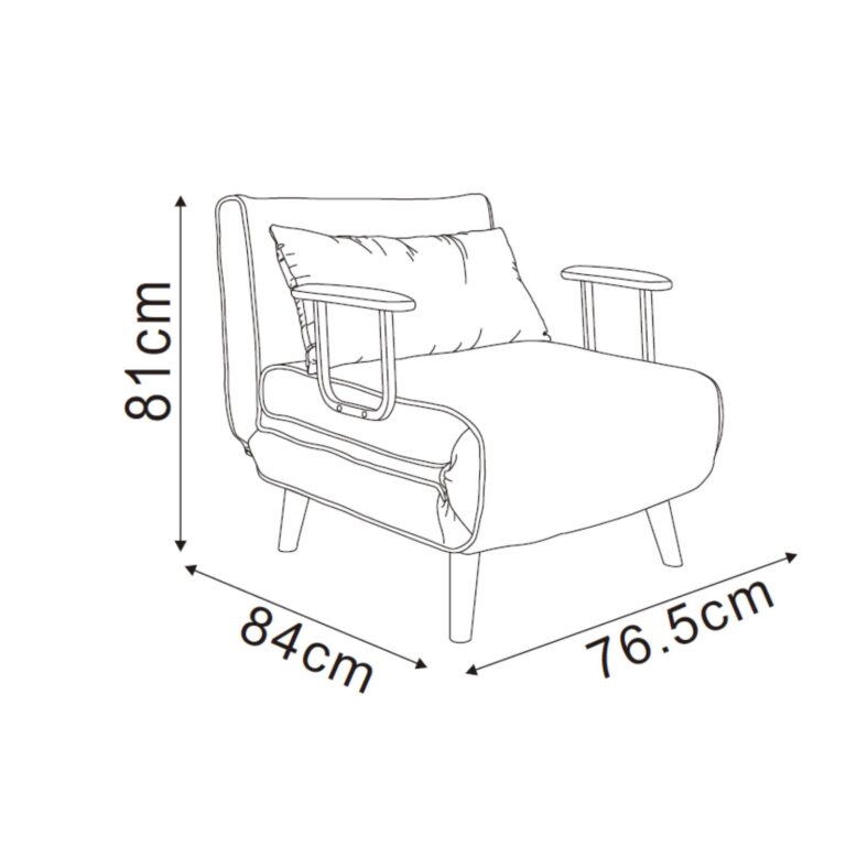 Tugitool-voodi HANNES 76,5x84xH81cm, hall - Image 4