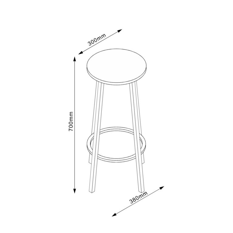 Baaripukk HANNES 38x38xH70cm, rustik melamiin - Image 2