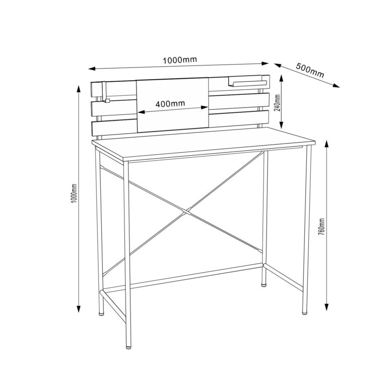Kirjutuslaud HANNES 100x50xH100cm, rustik melamiin - Image 3