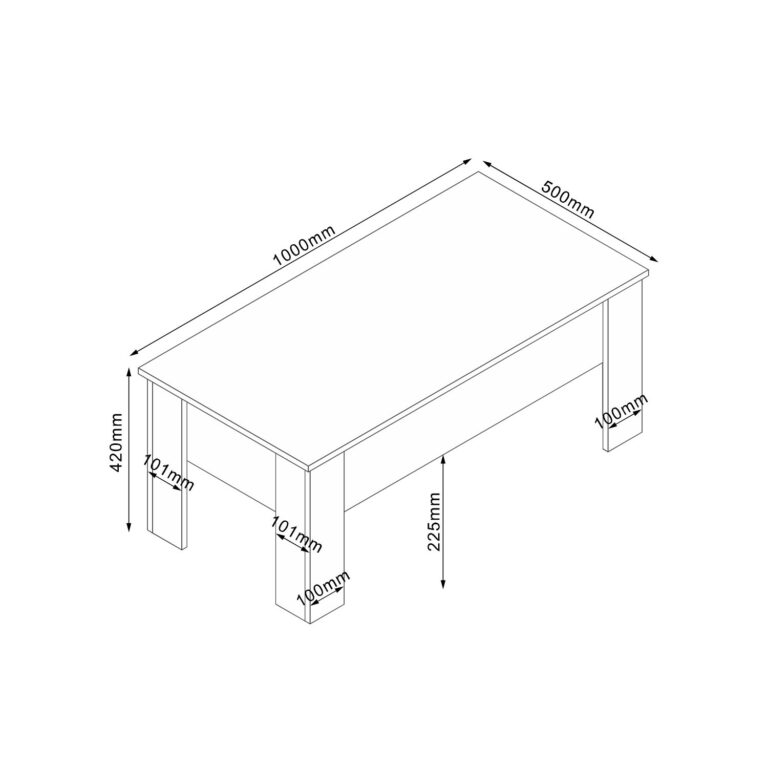 Diivanilaud HANNES 100x50xH42cm, rustik melamiin - Image 5