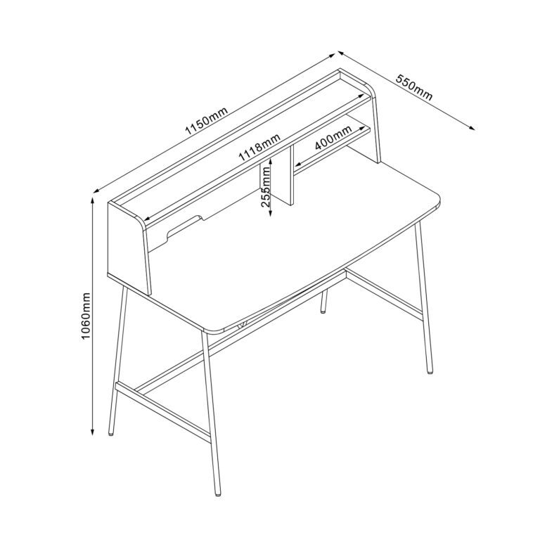 Kirjutuslaud LESTER 115x55xH106cm - Image 3