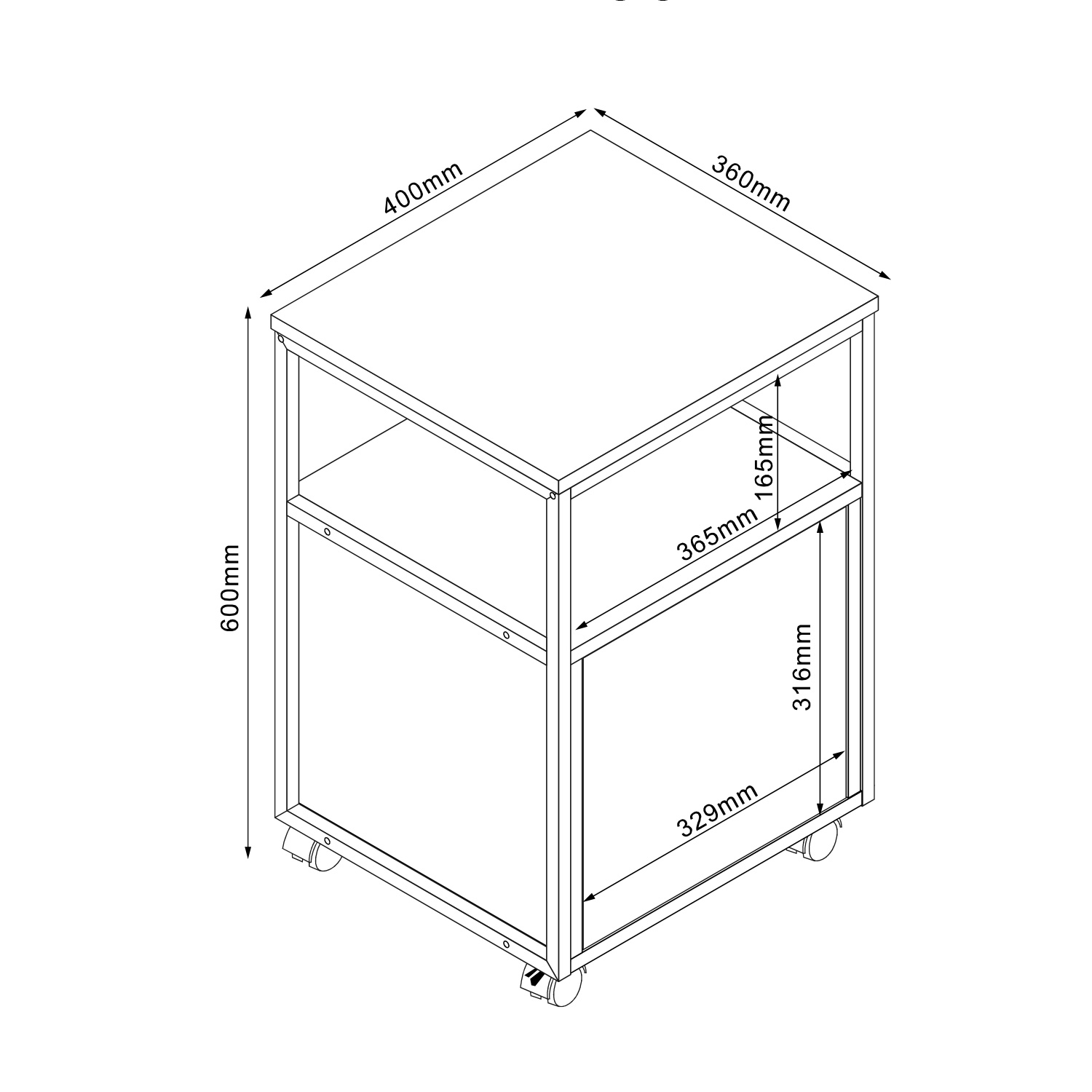Abilaud / öökapp LESTER 40x36xH60cm