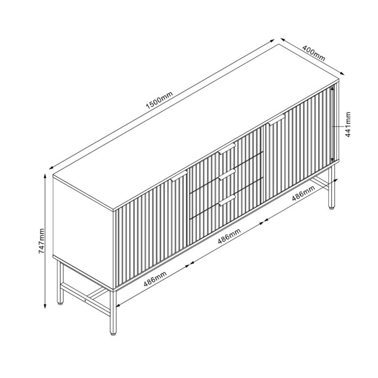 Kummut HELVE 150x40xH75cm - Image 3