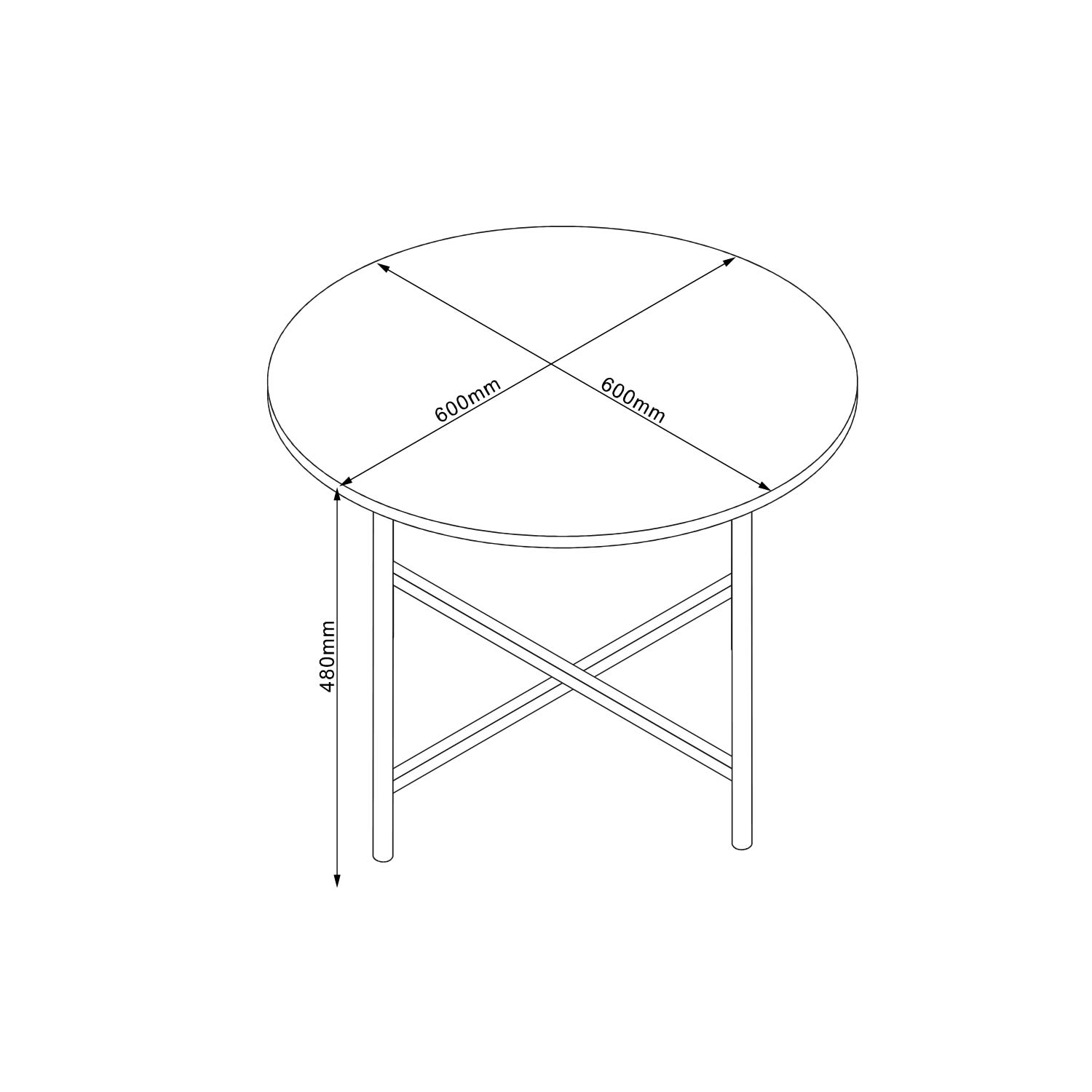 Diivanilaud HANNES 60x60xH48cm, rustik melamiin