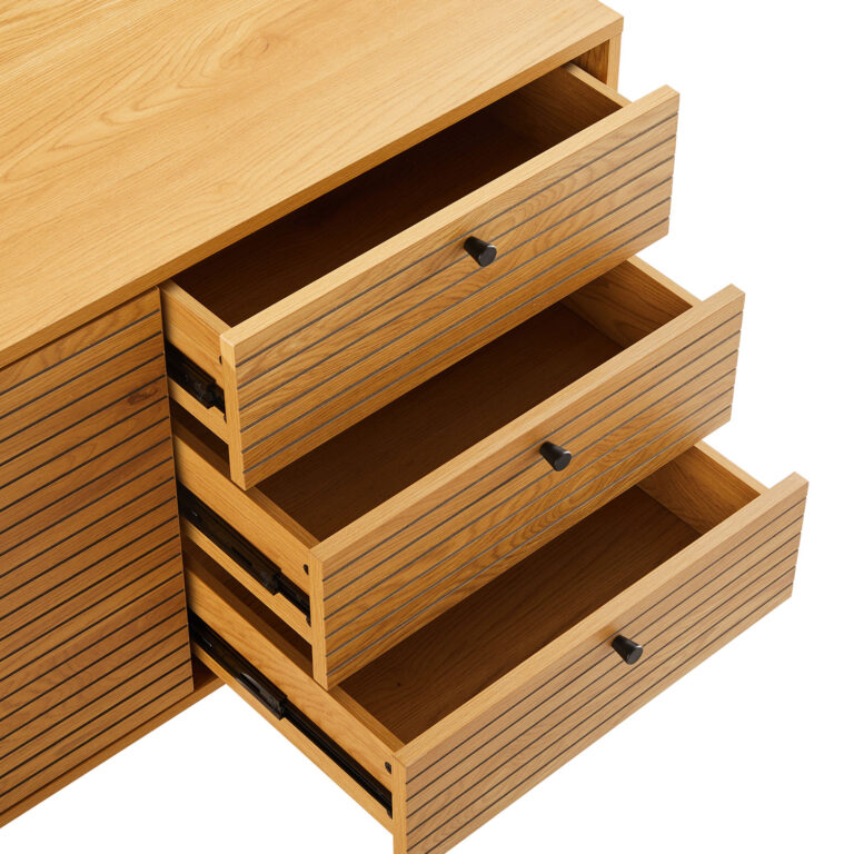 Kummut LINE 150x40xH74cm, tammedekooriga melamiin - Image 5