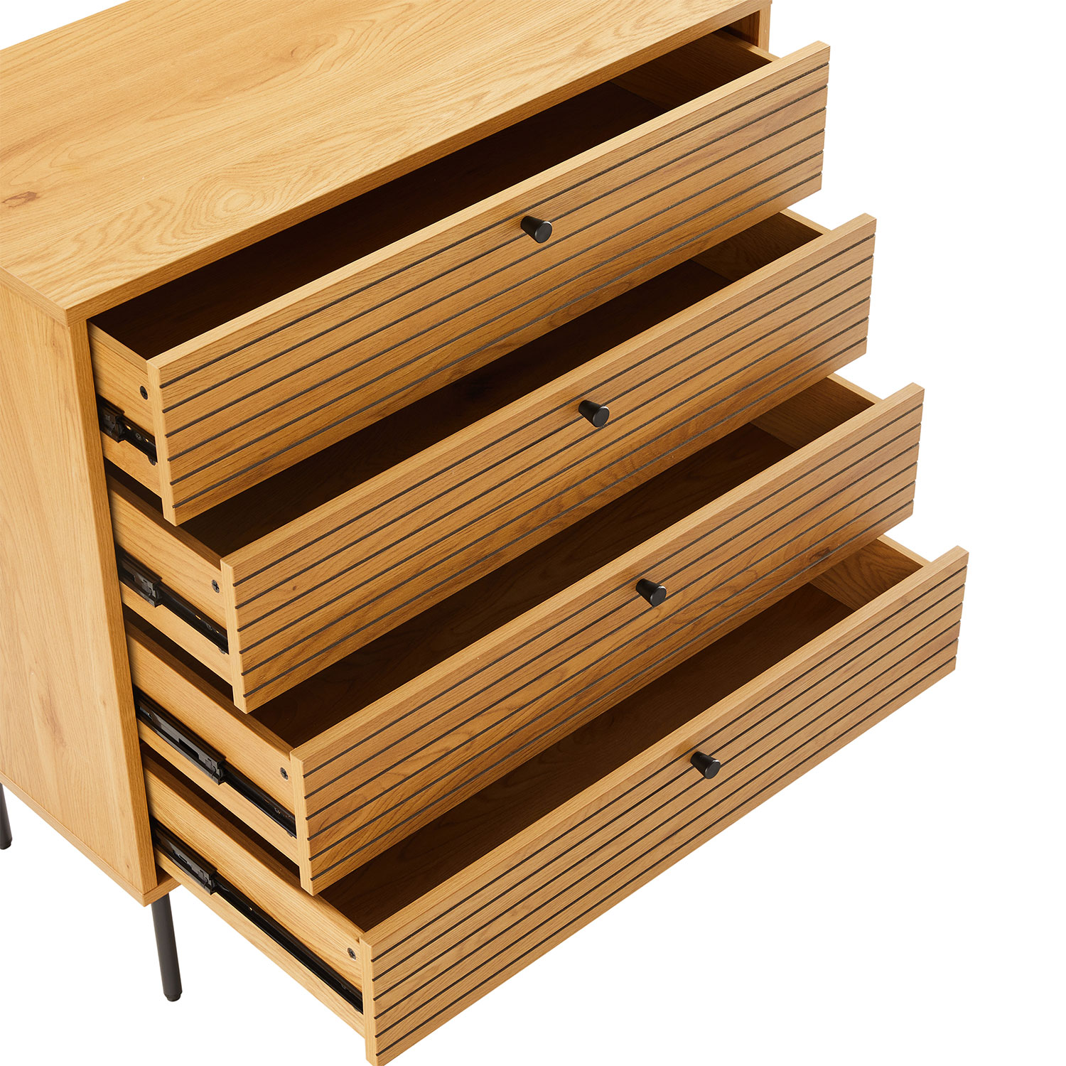 Kummut LINE 80x40xH85cm, tammedekooriga melamiin