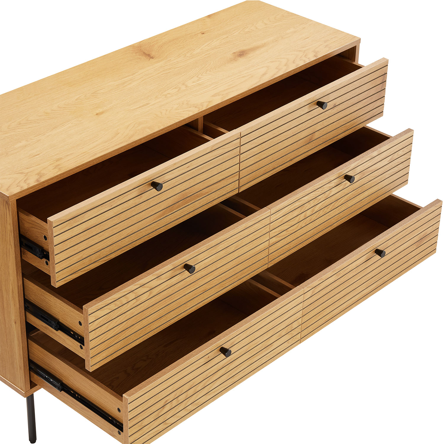 Kummut LINE 120x40xH75cm, tammedekooriga melamiin