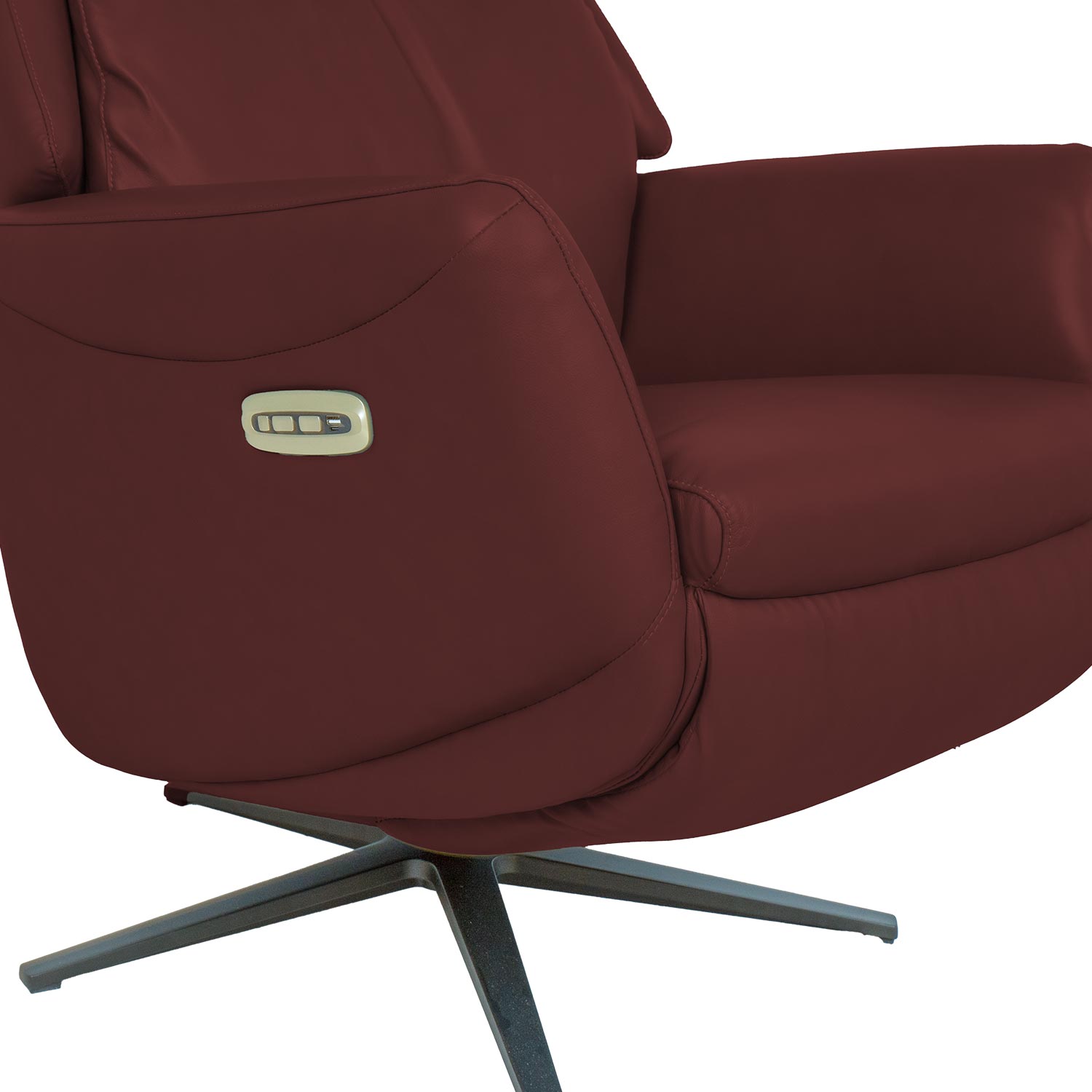 Tugitool DAMIANO elektriline recliner 72x84xH116cm, tumepunane nahk