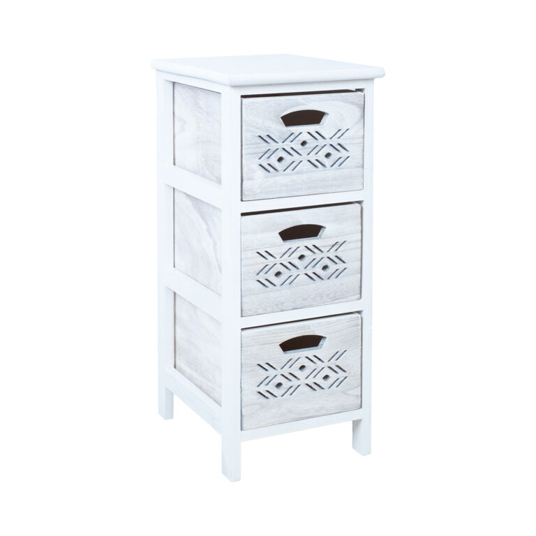 Kummut MIHKLI 3-sahtliga 26x32x63cm, valge