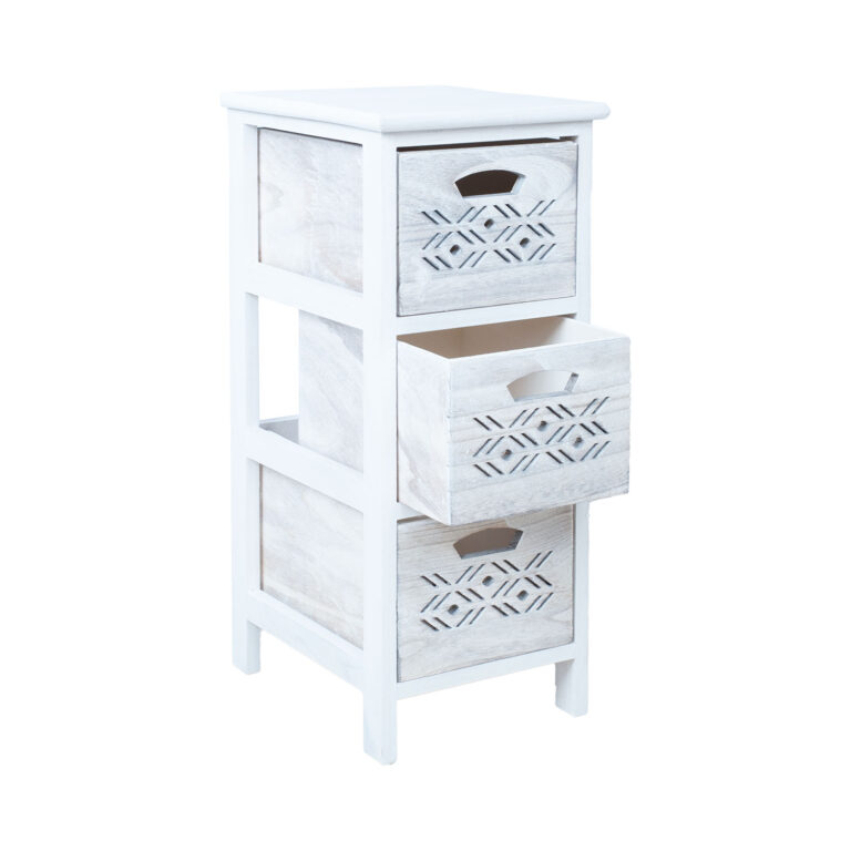 Kummut MIHKLI 3-sahtliga 26x32x63cm, valge - Image 2