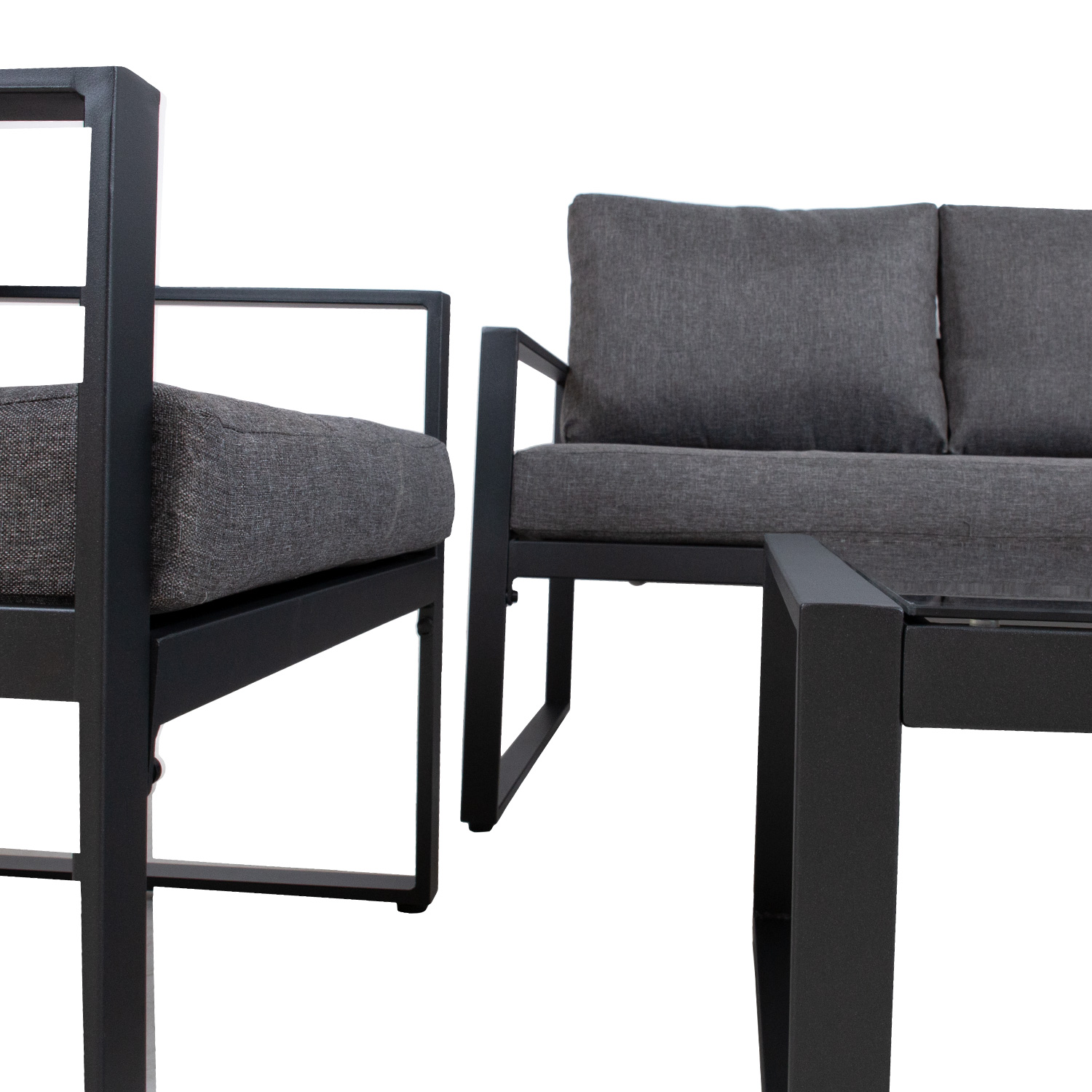 Aiamööblikomplekt LEIPZIG laud, diivan ja 2 tooli