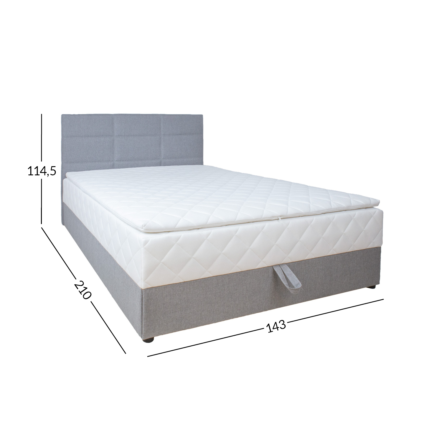 Kontinentaalvoodi LEVI 140x200cm, madratsiga, hall - Image 6