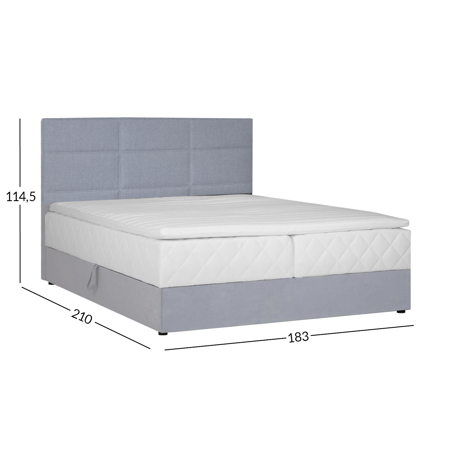 Kontinentaalvoodi LEVI 180x200cm, madratsiga, hall - Image 3