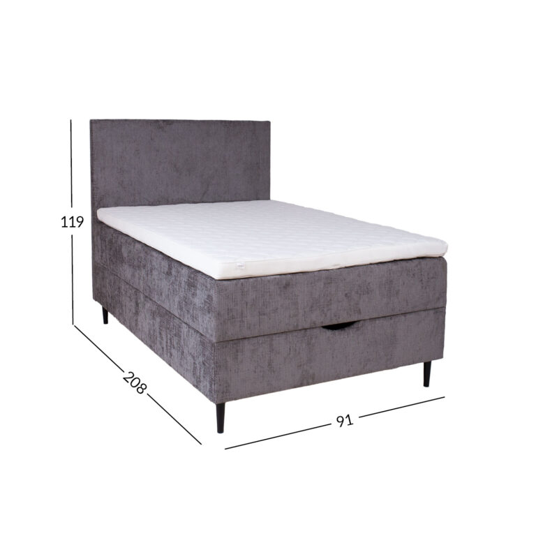 Kontinentaalvoodi LAARA 90x200cm, grafiit, 91x208xH119cm - Image 4