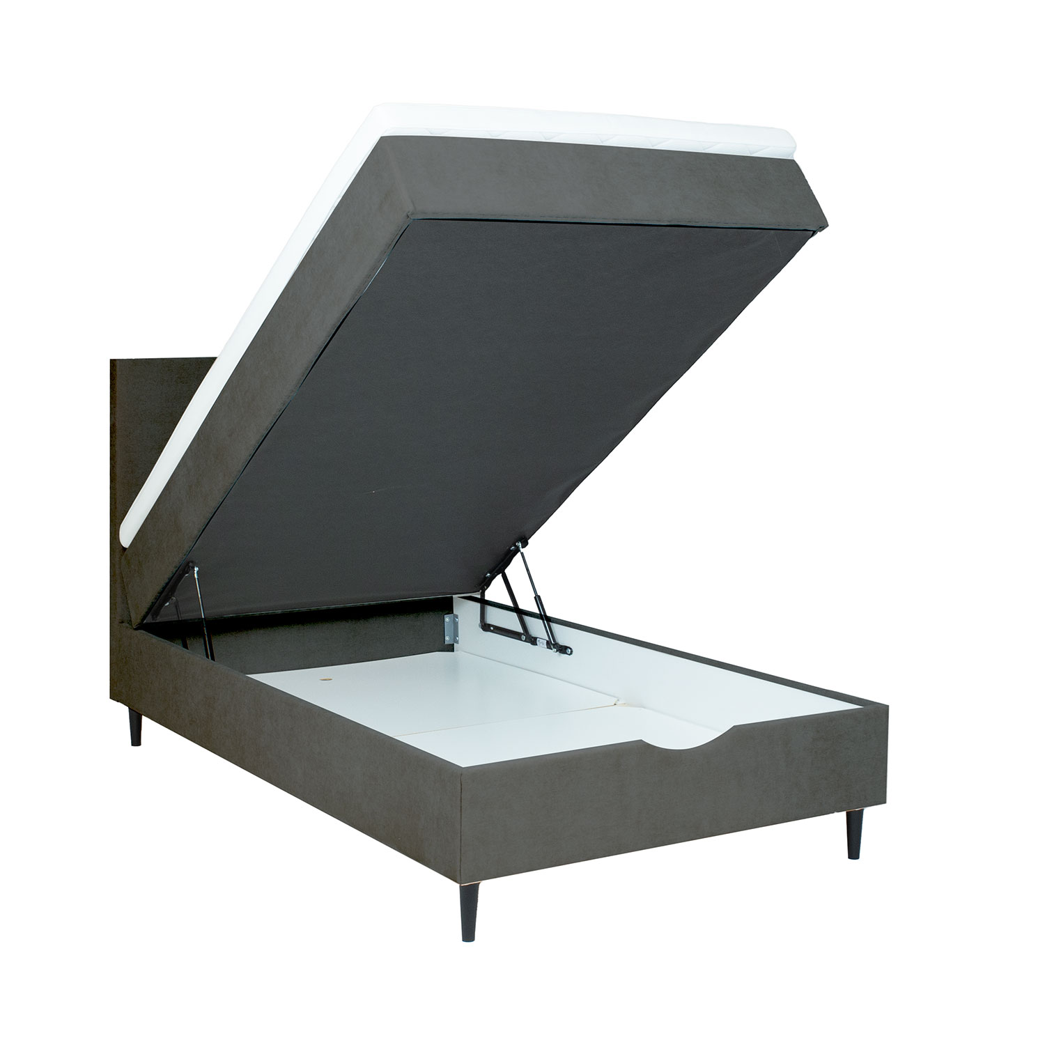 Kontinentaalvoodi LAARA 90x200cm, tumehall, 91x208xH119cm