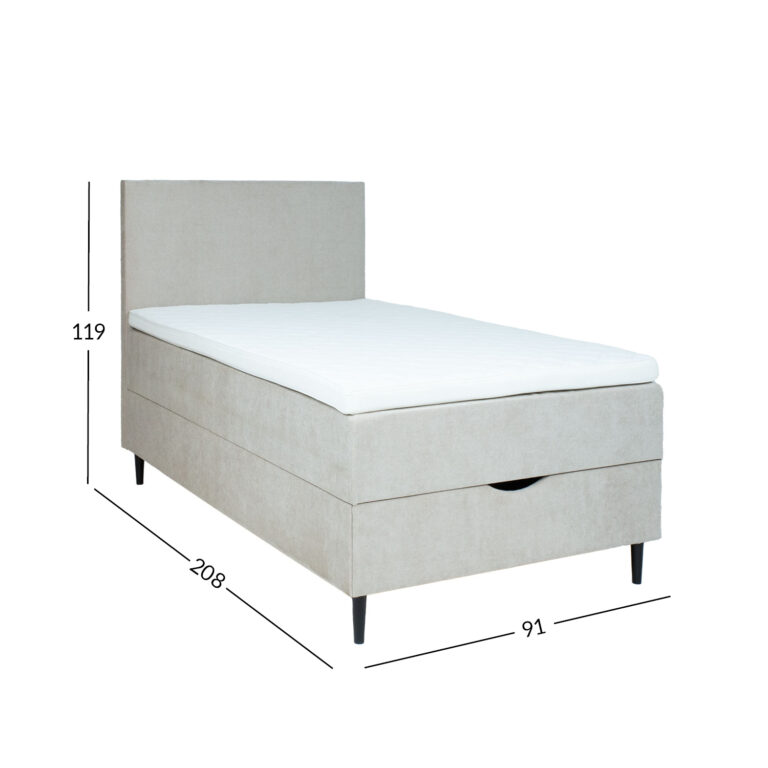 Kontinentaalvoodi LAARA 90x200cm, tumebeež, 91x208xH119cm - Image 10