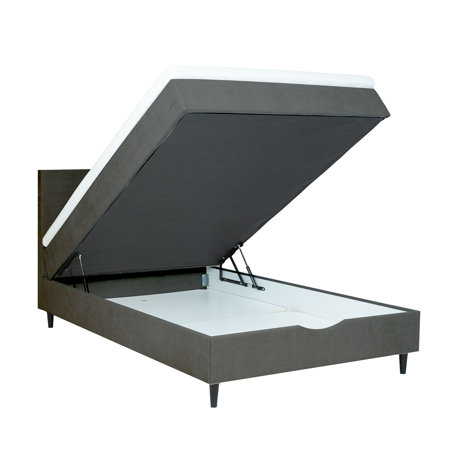 Kontinentaalvoodi LAARA 120x200cm, tumehall, 121x208xH119cm